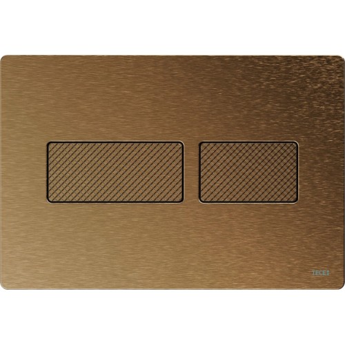 TECE TECEsolid Стальная панель смыва для унитаза с текстурированной поверхностью для системы двойного смыва бронза с текстурой ромбы 9240435