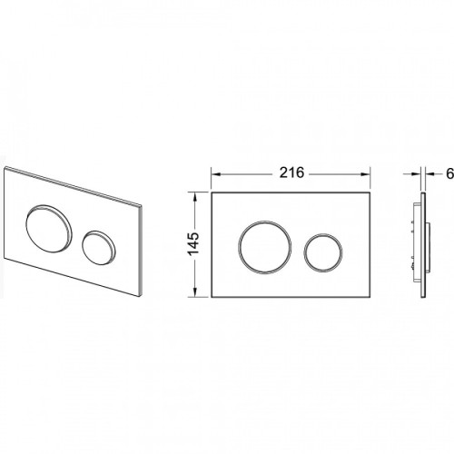 TECE TECEloop панель смыва с двумя клавишами пластиковая Хром матовый 9240625