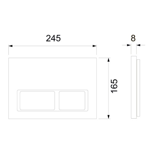 TECE TECEspring V Панель смыва с прямоугольными кнопками хром глянцевый 9940201