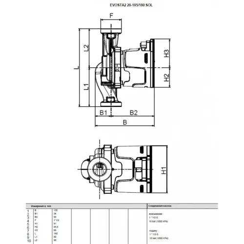 Насос циркуляционный бытовой DAB EVOSTA2 20-105/180 SOL 60188427