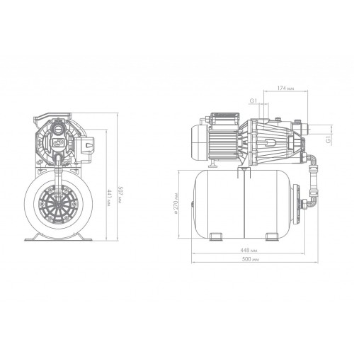 Поверхностный насос-автомат Джилекс ДЖАМБО 70/50 Ч-24 (2.0), 3017