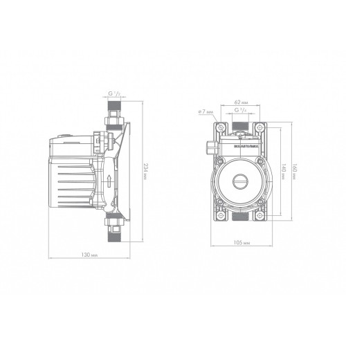 Поверхностный насос-автомат Джилекс КОМФОРТ ПРО 25/9, 4005