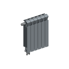 Радиатор биметаллический RIFAR MONOLIT VENTIL 500 х 6 секций ТИТАН нижнее левое подключение, R-MN-500-06-VL-TI