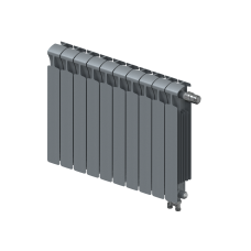 Радиатор биметаллический RIFAR MONOLIT VENTIL 500 х 10 секций ТИТАН нижнее правое подключение, R-MN-500-10-VR-TI