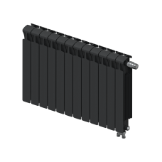 Радиатор биметаллический RIFAR MONOLIT VENTIL 500 х 12 секций АНТРАЦИТ нижнее правое подключение, R-MN-500-12-VR-AN