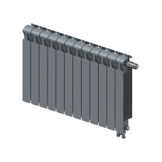 Радиатор биметаллический RIFAR MONOLIT VENTIL 500 х 12 секций ТИТАН нижнее правое подключение, R-MN-500-12-VR-TI