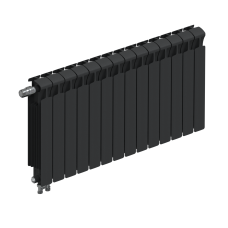 Радиатор биметаллический RIFAR MONOLIT VENTIL 500 х 14 секций АНТРАЦИТ нижнее левое подключение, R-MN-500-14-VL-AN