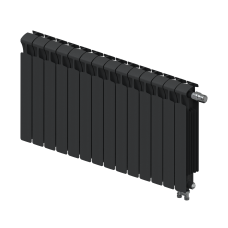 Радиатор биметаллический RIFAR MONOLIT VENTIL 500 х 14 секций АНТРАЦИТ нижнее правое подключение, R-MN-500-14-VR-AN
