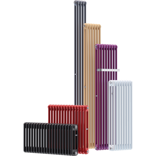 Стальной трубчатый радиатор отопления RIFAR TUBOG VENTIL 2180 10 секций ТИТАН нижнее одностороннее подключение, TUB 2180-10-DV1-TI