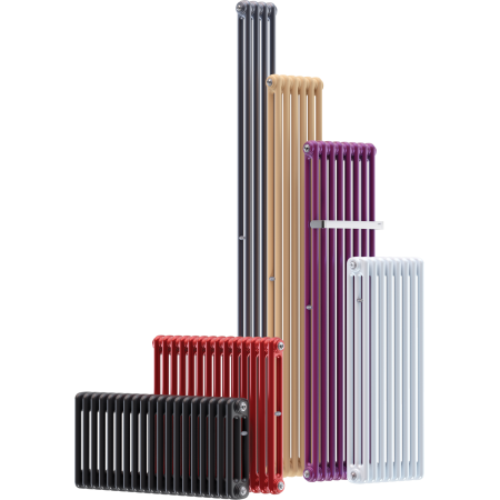 Стальной трубчатый радиатор отопления RIFAR TUBOG VENTIL 3180 10 секций ТИТАН нижнее одностороннее подключение, TUB 3180-10-DV1-TI