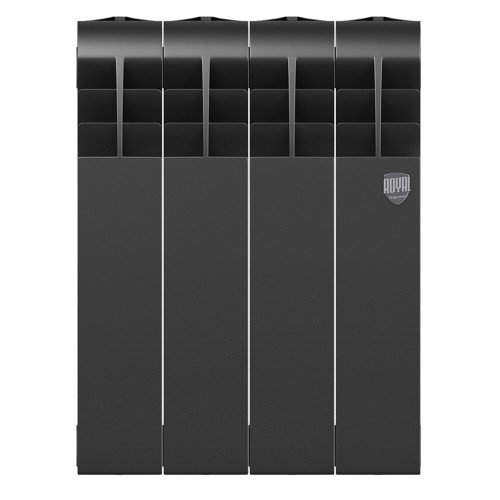 Радиатор отопления биметаллический Royal Thermo BILINER B 500 Чёрный - 4 секц., RTBB350004