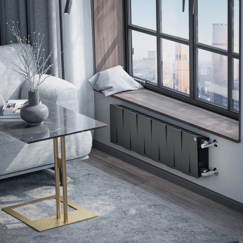 Радиатор отопления биметаллический Royal Thermo PianoForte 200 Чёрный - 12 секц., RTPB3020012