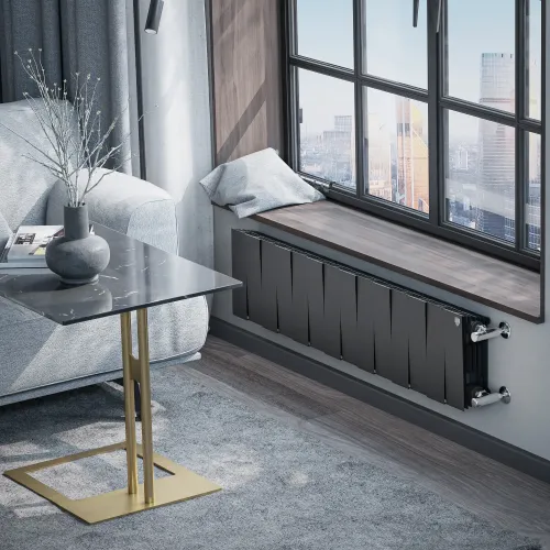 Радиатор отопления биметаллический Royal Thermo PianoForte 200 Чёрный- 14 секц., RTPB3020014
