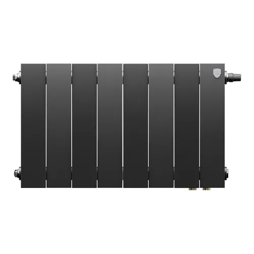 Радиатор отопления биметаллический Royal Thermo PianoForte 300 Чёрный VR80 - 8 секц., RTPBVR803030008