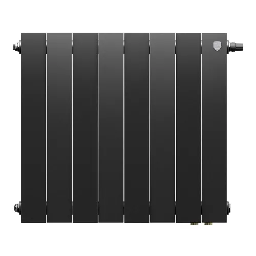 Радиатор отопления биметаллический Royal Thermo PianoForte 500 Чёрный VR80 - 8 секц., RTPBVR803050008