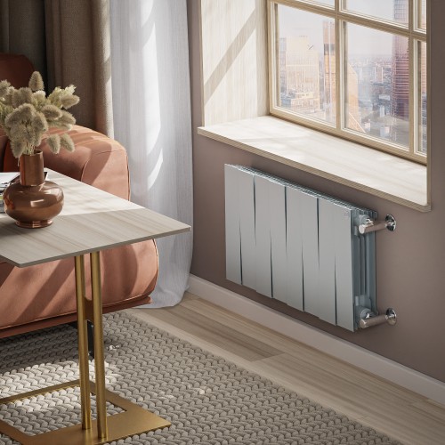 Радиатор отопления биметаллический Royal Thermo PianoForte 300 Серебристый - 8 секц., RTPS3030008