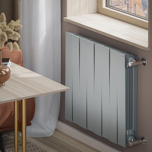 Радиатор отопления биметаллический Royal Thermo PianoForte 500 Серебристый - 8 секц., RTPS3050008