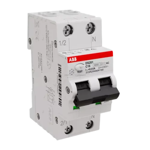 Дифавтомат ABB DS201 C16 AC30 (2П C 16A 30mA тип AC)