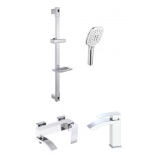 Набор для ванны 3 в 1 Grocenberg GB1007 Белый хром