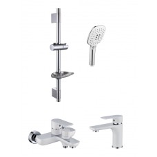 Набор для ванны 3 в 1 Grocenberg GB1009 Белый хром