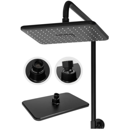 Душевая система с термостатом Grocenberg GB7005 Черный матовый