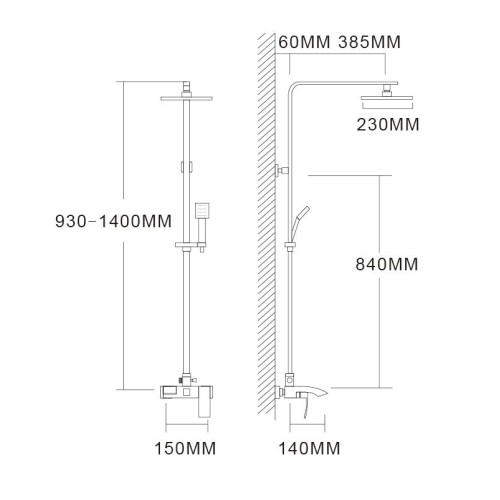 Душевая система Grocenberg GB7007 Хром