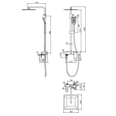 Душевая система Grocenberg GB7008 Хром