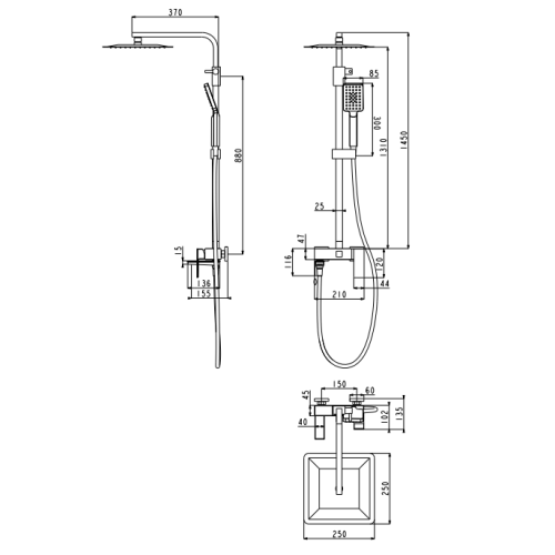 Душевая система Grocenberg GB7008 Хром