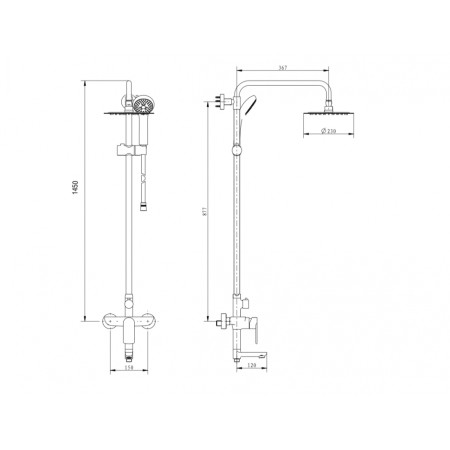 Душевая система Grocenberg GB7009 Белый хром