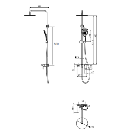 Душевая система Grocenberg GB7010 Хром