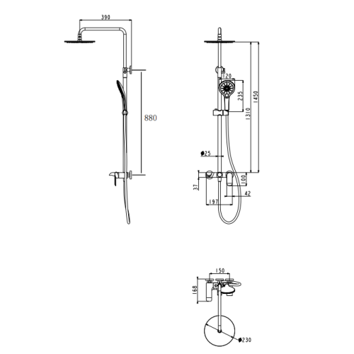 Душевая система Grocenberg GB7010 Хром