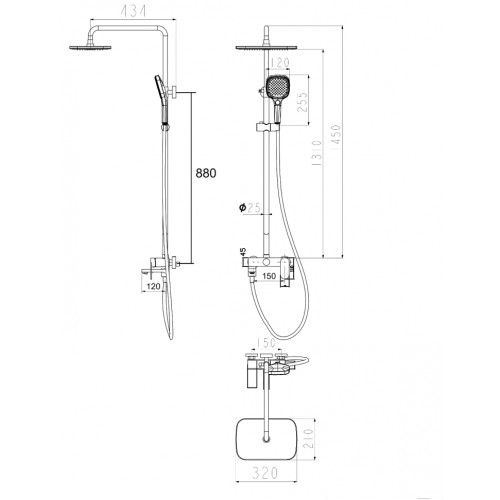 Душевая система Grocenberg GB7011 Хром
