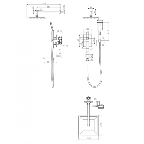 Душевая система Grocenberg GB5008 Хром
