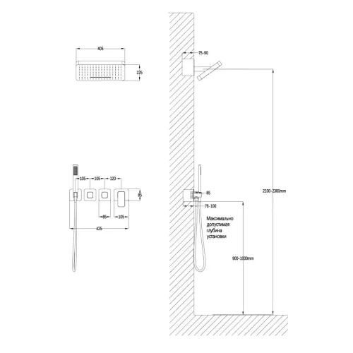Душевая система скрытого монтажа Grocenberg GB5030BL с Картриджем Kerox (Венгрия) Душевая система скрытого монтажа Grocenberg GB5030BL с Картриджем Kerox (Венгрия)