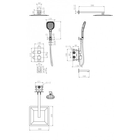 Душевая система скрытого монтажа Grocenberg GB5050GO с Термостатом Vernet (Франция) Душевая система скрытого монтажа Grocenberg GB5050GO с Термостатом Vernet (Франция)