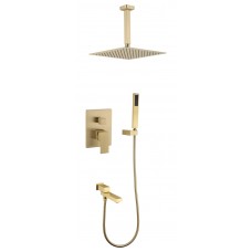 Душевая система скрытого монтажа Grocenberg GB5089MG-2 Матовое золото