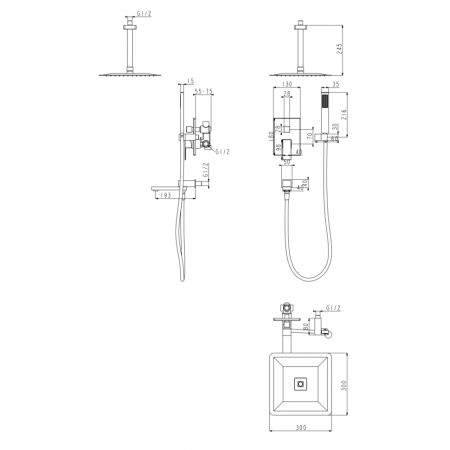 Душевая система скрытого монтажа Grocenberg GB5089NK-2 Никель Душевая система скрытого монтажа Grocenberg GB5089NK-2 Никель