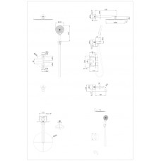 Душевая система скрытого монтажа Grocenberg GB5091 Матовое золото с Термостатом
