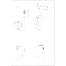Душевая система скрытого монтажа Grocenberg GB5093 Золото глянец с Термостатом