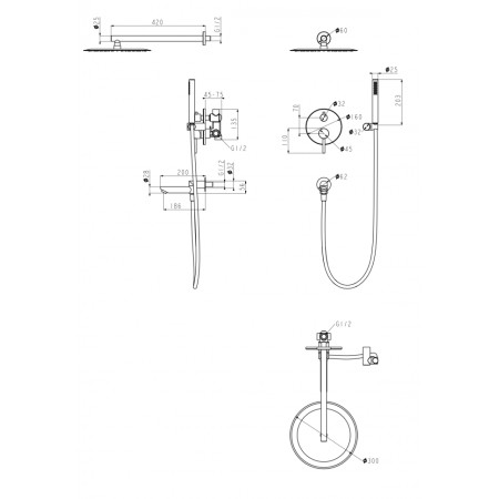Душевая система скрытого монтажа Grocenberg GB5099NK-1 Никель