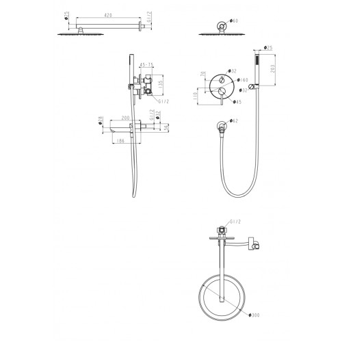 Душевая система скрытого монтажа Grocenberg GB5099NK-1 Никель