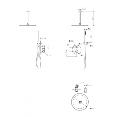 Душевая система скрытого монтажа Grocenberg GB5099NK-4 Никель Душевая система скрытого монтажа Grocenberg GB5099NK-4 Никель