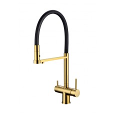 Смеситель для кухни Grocenberg GB4095 с гибким изливом Золото