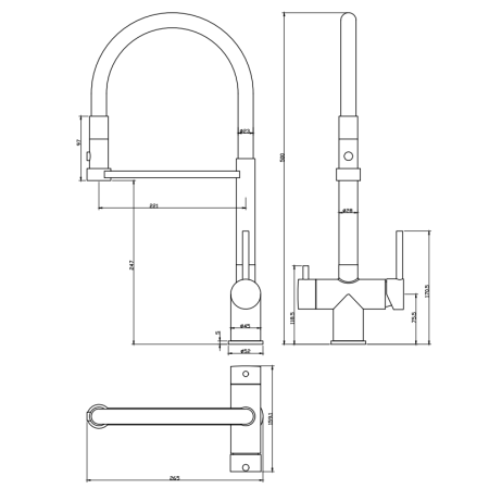 Смеситель для кухни Grocenberg GB4095 с гибким изливом Золото Смеситель для кухни Grocenberg GB4095 с гибким изливом Золото