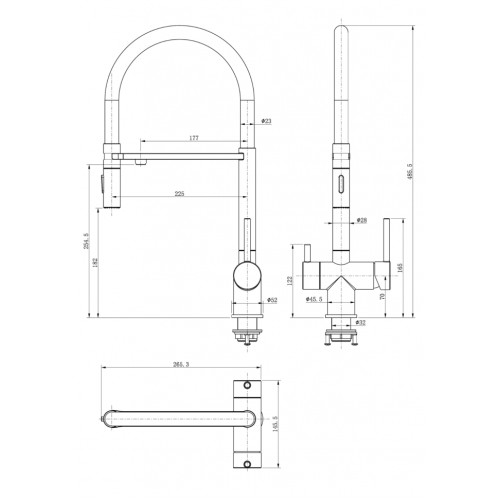 Смеситель для кухни под фильтр на магните GROCENBERG GB4096BG (Kerox Венгрия)