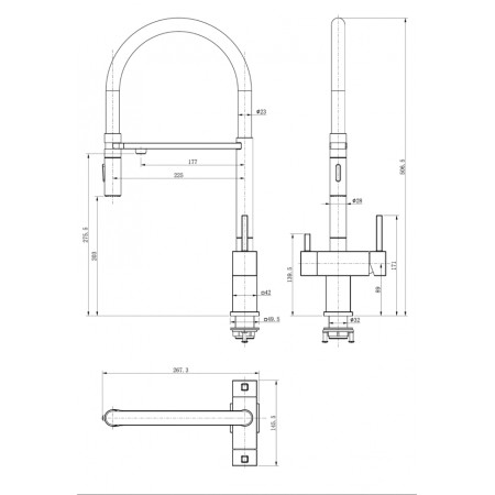 Смеситель для кухни под фильтр на магните GROCENBERG GB4098CR (Kerox Венгрия)