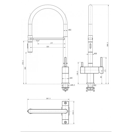 Смеситель для кухни под фильтр на магните GROCENBERG GB4098CR (Kerox Венгрия)