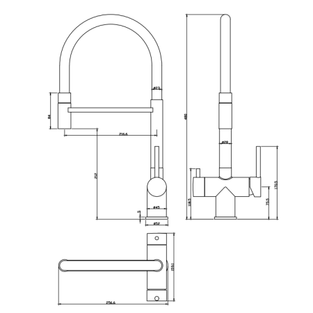 Смеситель для кухни Grocenberg GB4099 с гибким изливом Графит Смеситель для кухни Grocenberg GB4099 с гибким изливом Графит