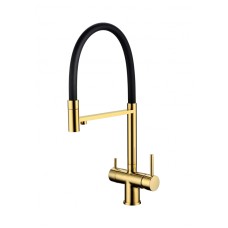 Смеситель для кухни Grocenberg GB4099 с гибким изливом Золото