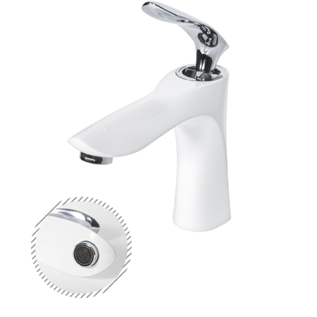 Cмеситель для раковины Grocenberg GB2001 Белый хром